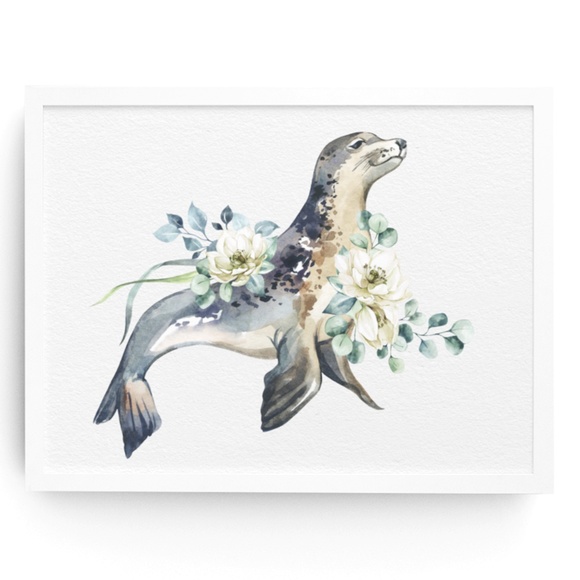 Other - Sea Lion Watercolor Illustration Wall Art Print Poster Unframed